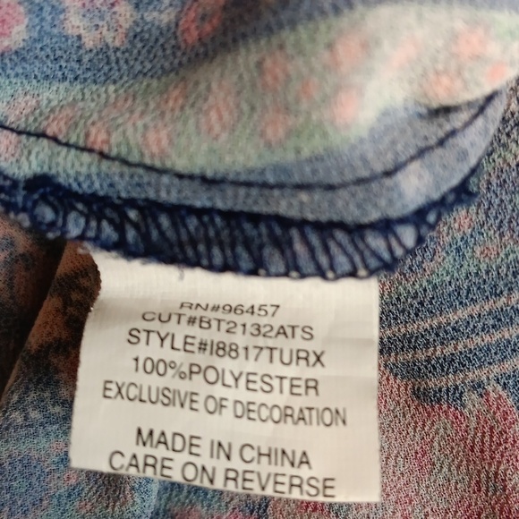 Fringe Floral Eyeshadow Wrap Vest Accessory Women's Large, Flowers Roses Whimsy - Picture 9 of 9